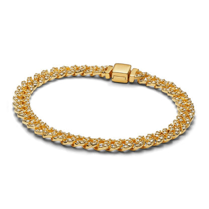 Shannelise | Cuban Pink Bracelet 18k Gold