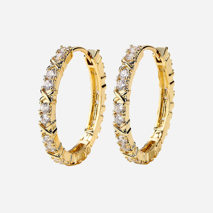 Aurelisse | Zirconia Cross Earrings 18K Gold